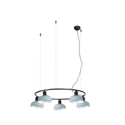 Faro Tatawin S - Pendelleuchte - Ø 90 x 100 x 210 cm - schwarz satiniert und grau-blau glänzend