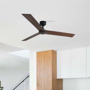 Faro Rudder L - Deckenventilator - Ø 132 cm - matt schwarz und walnuss
