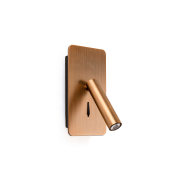 Faro Suau - Wandleuchte mit Schalter - 9,5 x 14 x 17 cm - 3W LED inkl. - Bronze