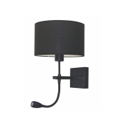 Artdelight Quad - Wandleuchte mit Doppelschalter - 18 x 11 x 11 cm - 3W LED inkl. - schwarz