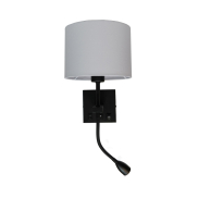 Artdelight Quad USB - Wandleuchte mit Doppelschalter und USB-Anschluss - 18 x 11 x 11 cm - 3W LED inkl. - schwarz