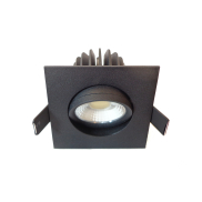 Artdelight Venice 2608 - Einbaustrahler - 80 x 80 mm, Ø 68 mm Einbaumaß - 8W dimmbare LED inkl. - IP44 - schwarz