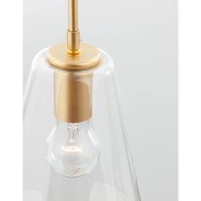 Nova Luce Prisma - Hängeleuchte - Ø 17 x 120 cm - gold und transparent