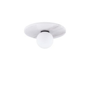 Nova Luce Idor - deckenleuchte - Ø 30 x 15,5 cm - weißer Marmor und Opalglas