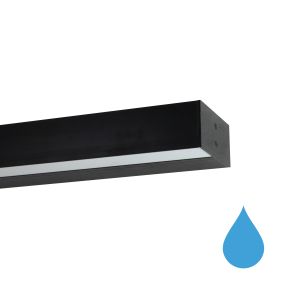 Leuchtenkönig Wall Line - Wandleuchte - Profil 3,3 x 7 cm - 19,2W LED pro Meter - schwarz - LED-Strip und Treiber IP65