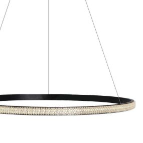 ONE Light Crystal Swirl - Hängeleuchte - Ø 62 x 120 cm - 20W LED inkl. - schwarz