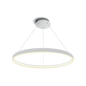 ONE Light LED Pendelleuchte Rings - Hängeleuchte - Ø 70 x 154 cm - 19W LED inkl. - weiß