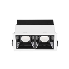 Nova Luce Sorel - Einbaustrahler - 115 x 62 mm, 108 x 57 mm Einbaumaß - 2 x 7W LED inkl. - weiß und schwarz