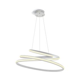ONE Light LED Pendelleuchte Rings - Hängeleuchte - Ø 65 x 150 cm - 45W LED inkl. - weiß