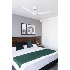 Faro Siros - Deckenventilator mit Fernbedienung und Zeitschaltuhr - Ø 132 cm - weiß