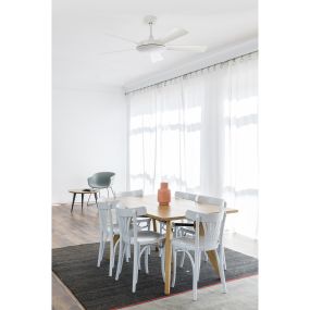 Faro Saona - Deckenventilator mit Licht und Fernbedienung und Timer - Ø 132 cm - 24W dimmbare LED inkl. - matt weiß