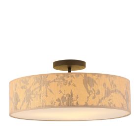 Searchlight Isla - Deckenleuchte - Ø 55 x 15 cm - braun und schwarz