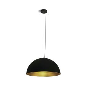 ONE Light Bowl Shade Pendelleuchte - Hängeleuchte - Ø 50 x 185 cm - Schwarz und Messing