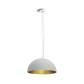 ONE Light Bowl Shade Pendelleuchte - Hängeleuchte - Ø 40 x 180 cm - Weiß und Messing