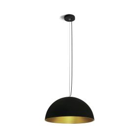 ONE Light Bowl Shade Pendelleuchte - Hängeleuchte - Ø 40 x 180 cm - Schwarz und Messing
