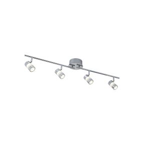 Searchlight Bubbles - Aufbaustrahler 4L - 90 x 13 x 16,8 cm - 4 x 4,5W dimmbare LED inkl - IP44 - Chrom