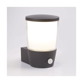 Searchlight Tucson - Außenwandleuchte mit Sensor - 11 x 16 cm - IP44 - dunkelgrau