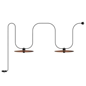 Creative Cables Eiva Ellepì - tragbare Lichtgirlande - 5,6 Meter Gesamtlänge - 2 x E27-Fassungen mit Silikonkabelhalter - IP65 - schwarz & kupfer