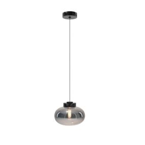 Maxlight Moonstone - Hängeleuchte - Ø 45 x 150 cm - Rauchglas und schwarz