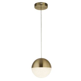 Searchlight Marbles - Pendelleuchte - Ø 25 x 150 cm - 22W dimmbare LED inkl - Messing satiniert