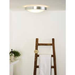 Lucide Fresh 2 - Deckenleuchte - Ø 35 x 10 cm - IP44 - gebürstetes Aluminium