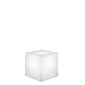 New Garden Cuby - solarbetriebene wiederaufladbare Tischleuchte mit Fernbedienung - 32 x 32 x 32 cm - 1W RGB LED inkl. - IP65 - weiß