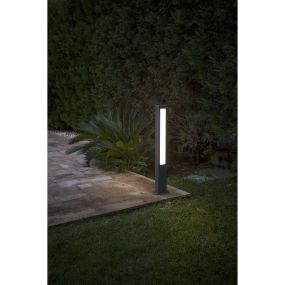 Faro Nanda - Gartenleuchte - 11 x 5,5 x 80 cm - 13W LED inkl. - IP54 - dunkelgrau
