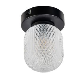 ETH Kristel - deckenleuchte - Ø 12 x 15 cm - transparent und schwarz