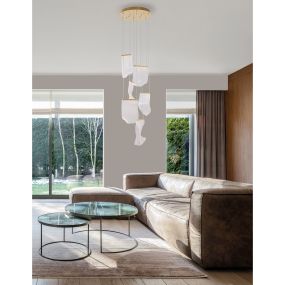 Nova Luce Siderno - Hängeleuchte - Ø 48 x 150 cm - 39W LED inkl. - gold
