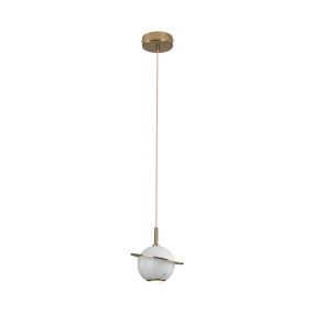Maxlight Uranos - Pendelleuchte - Ø 16 x 190 cm - 5W LED inkl - weiß und gold
