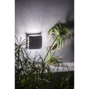 Faro Bu-oh! - Wandleuchte - 15,5 x 9 x 15,5 cm - 12W LED inkl. - IP65 - dunkelgrau