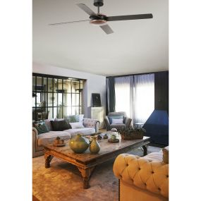 Faro Polea - Deckenventilator mit Fernbedienung und Timer - Ø 132,2 cm - schwarz und braun