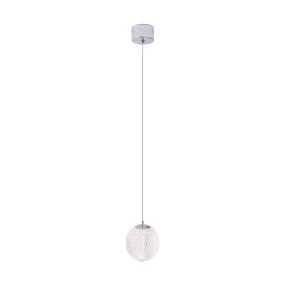 Maxlight Nobile - Hängeleuchte -Ø 11,5 x 170 cm - 6W LED inkl. - Chrom