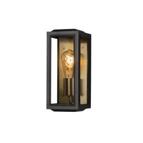Konstsmide Capri Mini – außenwandleuchte – 12,5 x 15 x 30 cm – IP44 – schwarz und messing