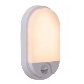 Lucide Hups IR - Außenwandleuchte mit Sensor - 11,9 x 4,5 x 21,2 cm - 10W LED inkl. - IP54 - weiß