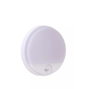 Lucide Hups IR - Außenwandleuchte mit Sensor - Ø 21 x 4,9 cm - 10W LED inkl. - IP54 - weiß