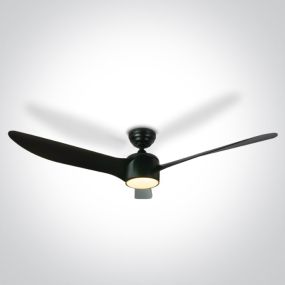 ONE Light Black Body - Deckenventilator mit Licht und Fernbedienung - Ø 132 x 35 cm - 22W LED inkl. - schwarz