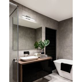 Nova Luce Vanese - Spiegelleuchte - 49 x 7,5 x 6,5 cm - 12W LED inkl. - IP44 - Chrom