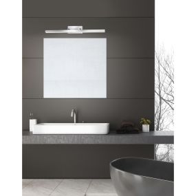 Nova Luce Modena - Spiegelleuchte - 63 x 7,5 x 7,5 cm - 18W LED inkl. - IP44 - Chrom