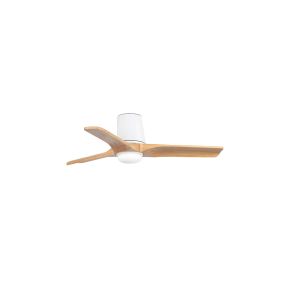 Faro Heywood Tub S - deckenventilator mit licht und fernbedienung - Ø 90 x 23,2 cm - matt weiß und pino