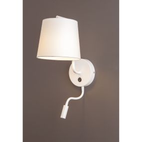 Maxlight Chicago - Wandleuchte mit Schalter - 20 x 29 x 32 cm - 3W LED inkl. - weiß