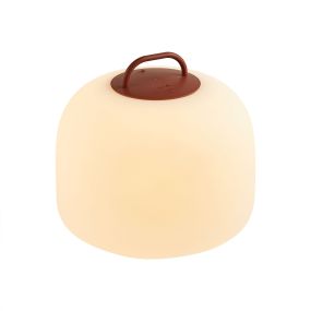 Nordlux Kettle To-Go 36 - wiederaufladbare Tischleuchte für den Außenbereich - 36 x 30,8 cm - 6,8W LED inkl. - IP65 - weiß und rot