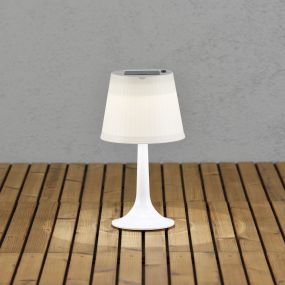 Konstsmide Assisi Solar - solarbetriebene Tischleuchte - 19 x 36 x 19 cm - 0,5W LED inkl. - IP44 - weiß