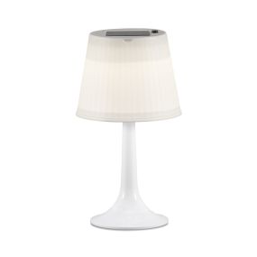 Konstsmide Assisi Solar - solarbetriebene Tischleuchte - 19 x 36 x 19 cm - 0,5W LED inkl. - IP44 - weiß