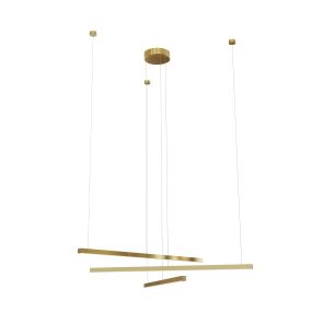 Maxlight Trio - Hängeleuchte - 100 x 3,6 x 150 cm - 3 x 12W dimmbare LED inkl. - gebürstetes Gold