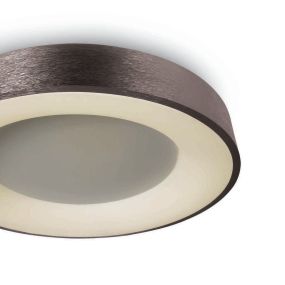 ONE Light Dekorative Plafo - Deckenleuchte - Ø 48 x 8,7 cm - 40W LED inkl. - gebürstet braun