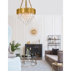 Nova Luce Grane - Kronleuchter - Ø 73 x 120 cm - gold und transparent