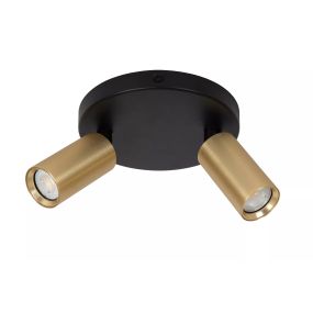 Lucide Ritmo - Aufbaustrahler 2L - Ø 15 x 11,1 cm - schwarz mit gold