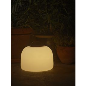 Nordlux Kettle To-Go 36 - wiederaufladbare Tischleuchte für den Außenbereich - 36 x 30,8 cm - 6,8W LED inkl. - IP65 - weiß und rot