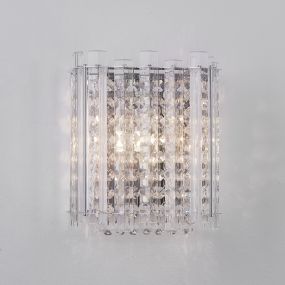 Nova Luce Element - Wandleuchte - 18 x 11 x 22 cm - Chrom und transparent
